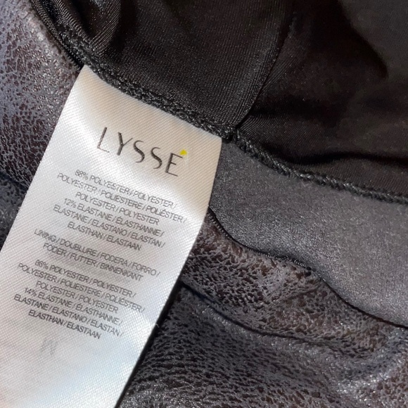 Lysse Women’s Dark Brown Faux Leather High Waisted Leggings Dressy Casual Sz-M - Picture 5 of 6